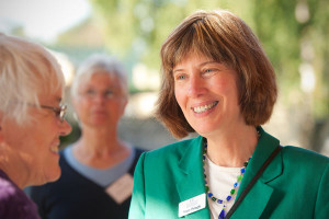 Mary Pringle talks with a fundholder during the 2013 donor appreciation event.